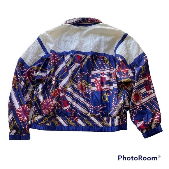 LAVON Windbreaker Jacket Vintage Nautical Size XLarge American theme Coastal - Picture 11 of 12